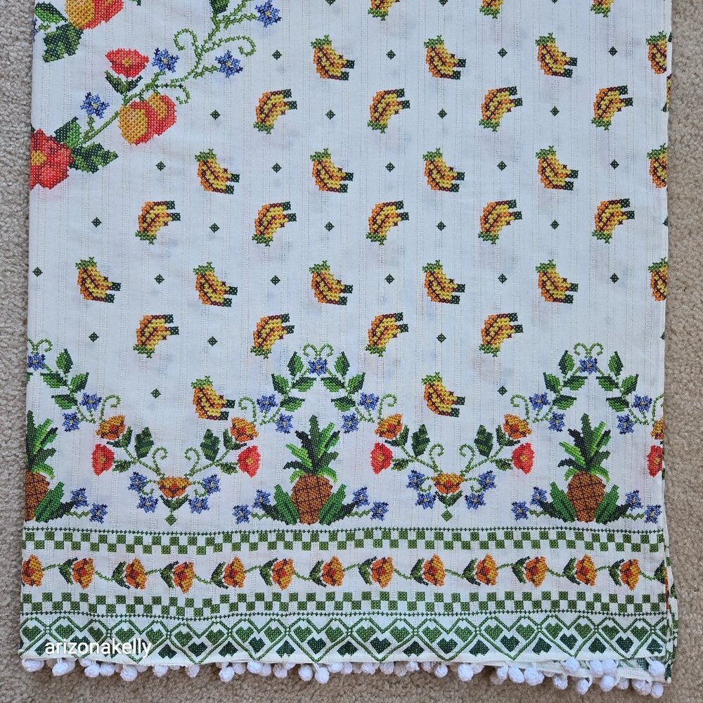 NWOT FARM Rio Sarong Needlepoint Print Fruits & Flowers Scarf - Picture 4 of 16
